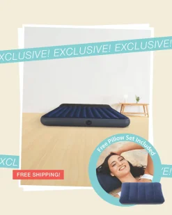 Discount Dura-Beam® Standard Downy Air Mattress King Bundle with 2 Free Pillows Dura-Beam Standard Series