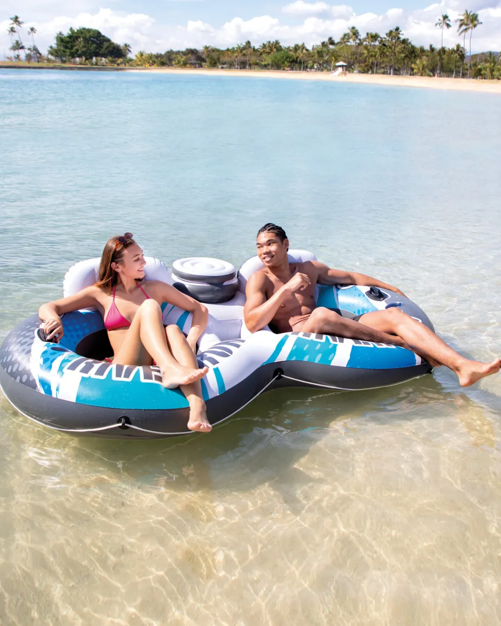 Discount River Run® 2 Inflatable Floating Lake Tube - Blue Rapids Sporting Lounges & Islands