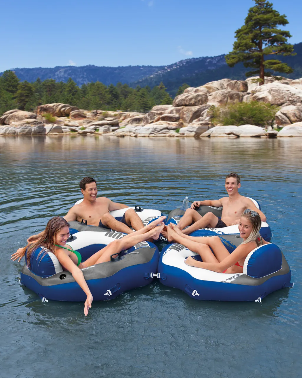 Outlet River Run® Connect Inflatable Floating Lake Lounge Sporting Lounges & Islands